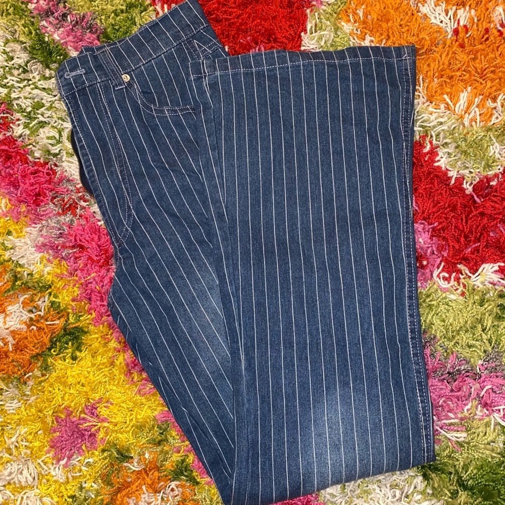 Princess Polly striped kickflare jeans